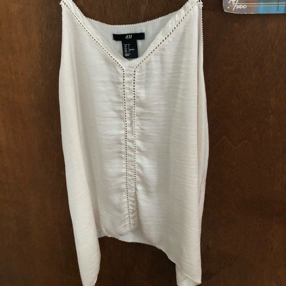 H&M cropped white tank top size small